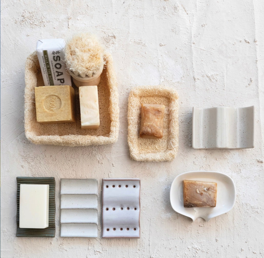 Stoneware Soap Dish - White