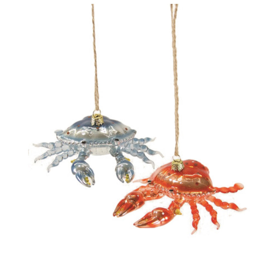 Seaside Crab Holiday Ornament - Red
