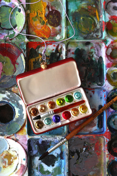 Watercolor Paint Box Holiday Ornament