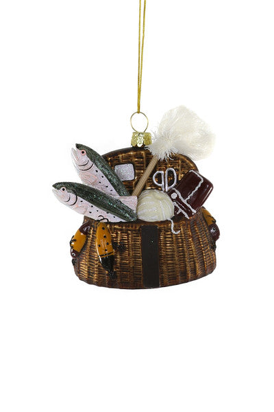 Vintage Fishing Creel Holiday Ornament