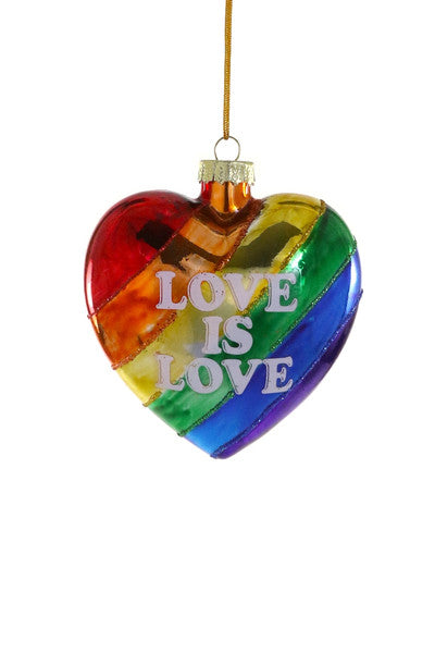 Love is Love Rainbow Heart Holiday Ornament