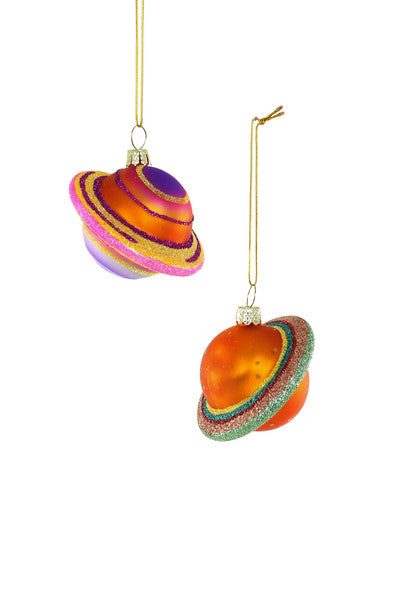 Saturn Holiday Ornament - Purple / Pink