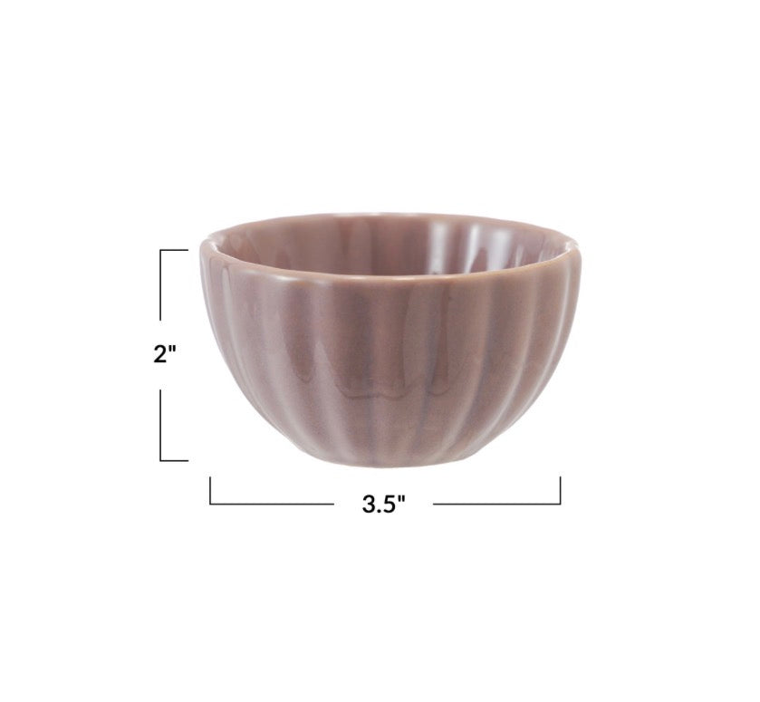 Stoneware Ribbed Bowl - Lavender