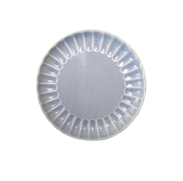 Stoneware Fluted Plate - Light Blue