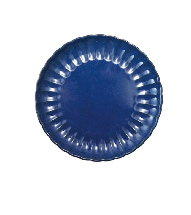 Stoneware Fluted Plate - Dark Blue