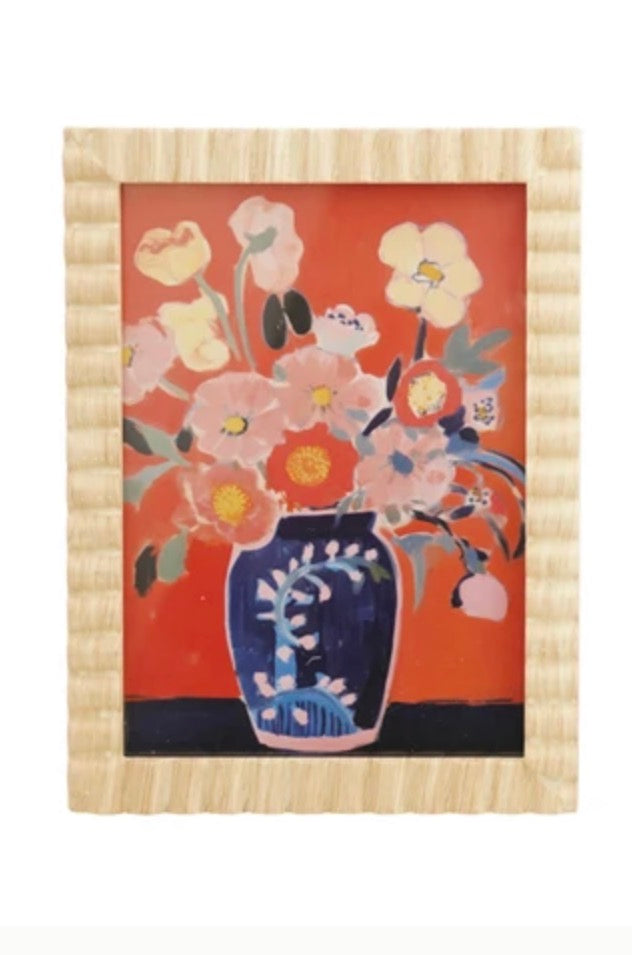 Framed Flower Print - Orange