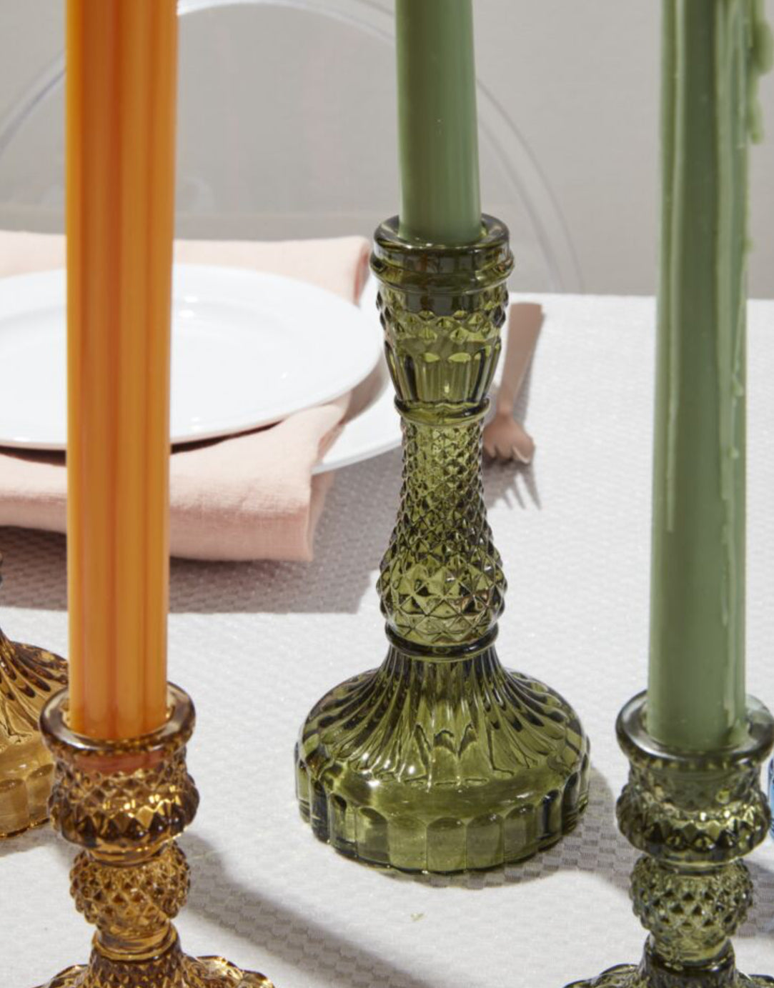 Gillian Candlestick - Tall Green