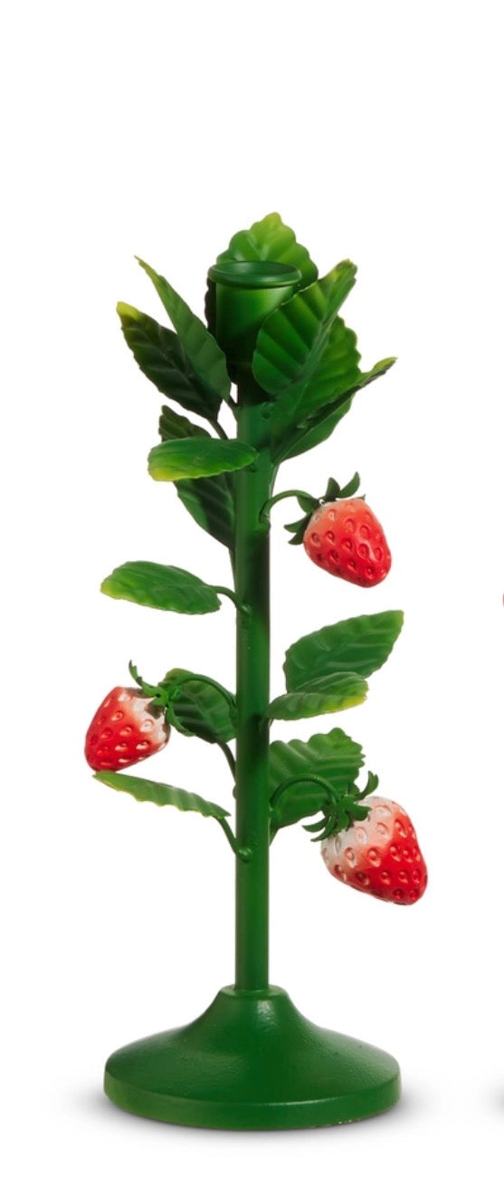 Strawberry Vine Taper Candleholder - 10 inch