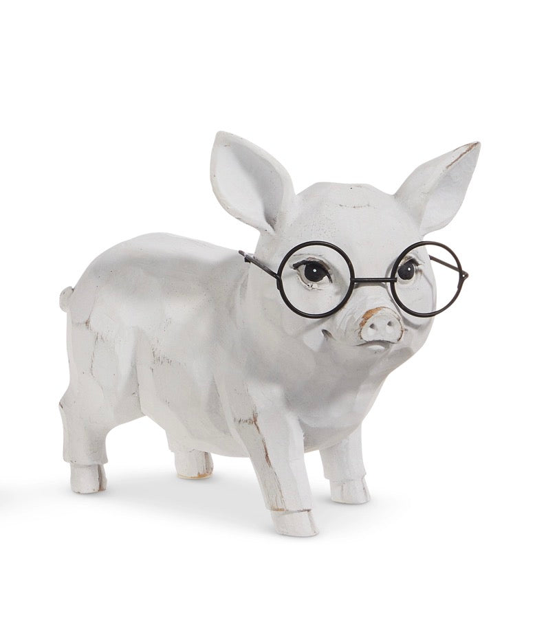 Cute Pig wearing Glasses - Standing