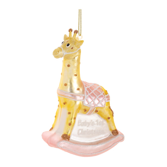 Rocking Horse Holiday Ornament - Pink