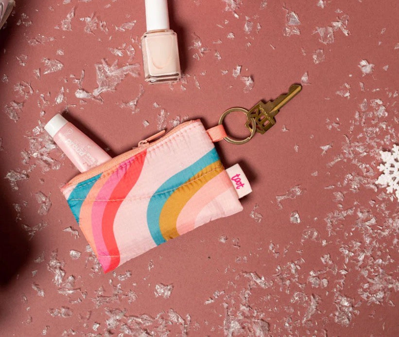 Puffy Penny Key Ring with Purse - Wavy