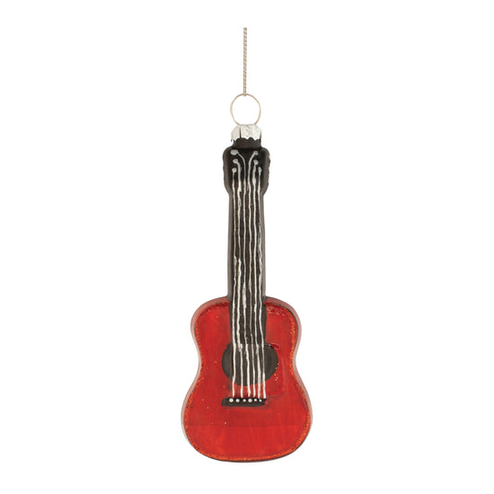 Guitar Holiday Ornament - Red