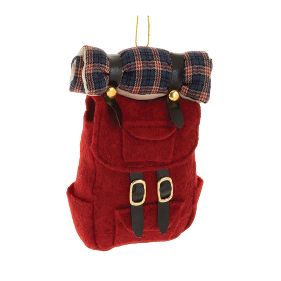 Felt Backpack Holiday Ornament - Red