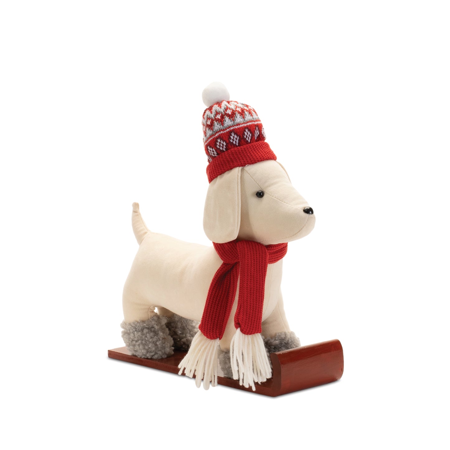 Dog on Sled Holiday Decoration