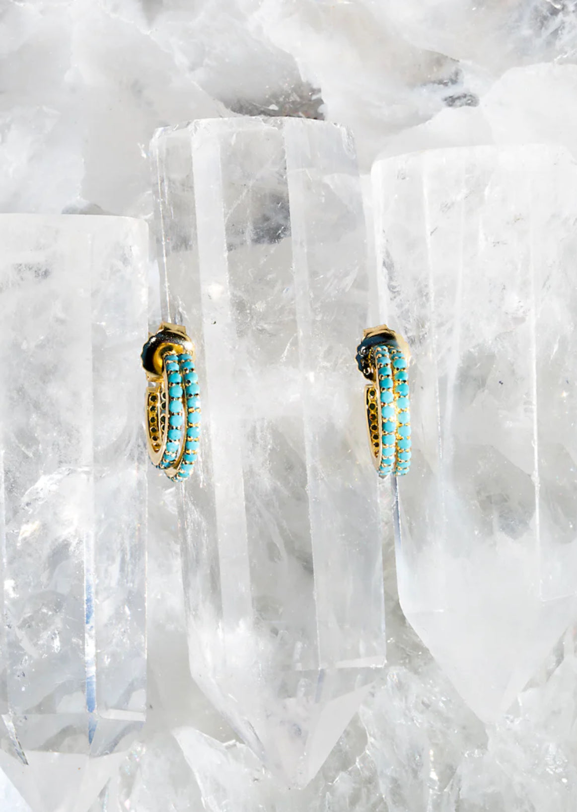 Evil Twin Huggie Earrings - Turquoise