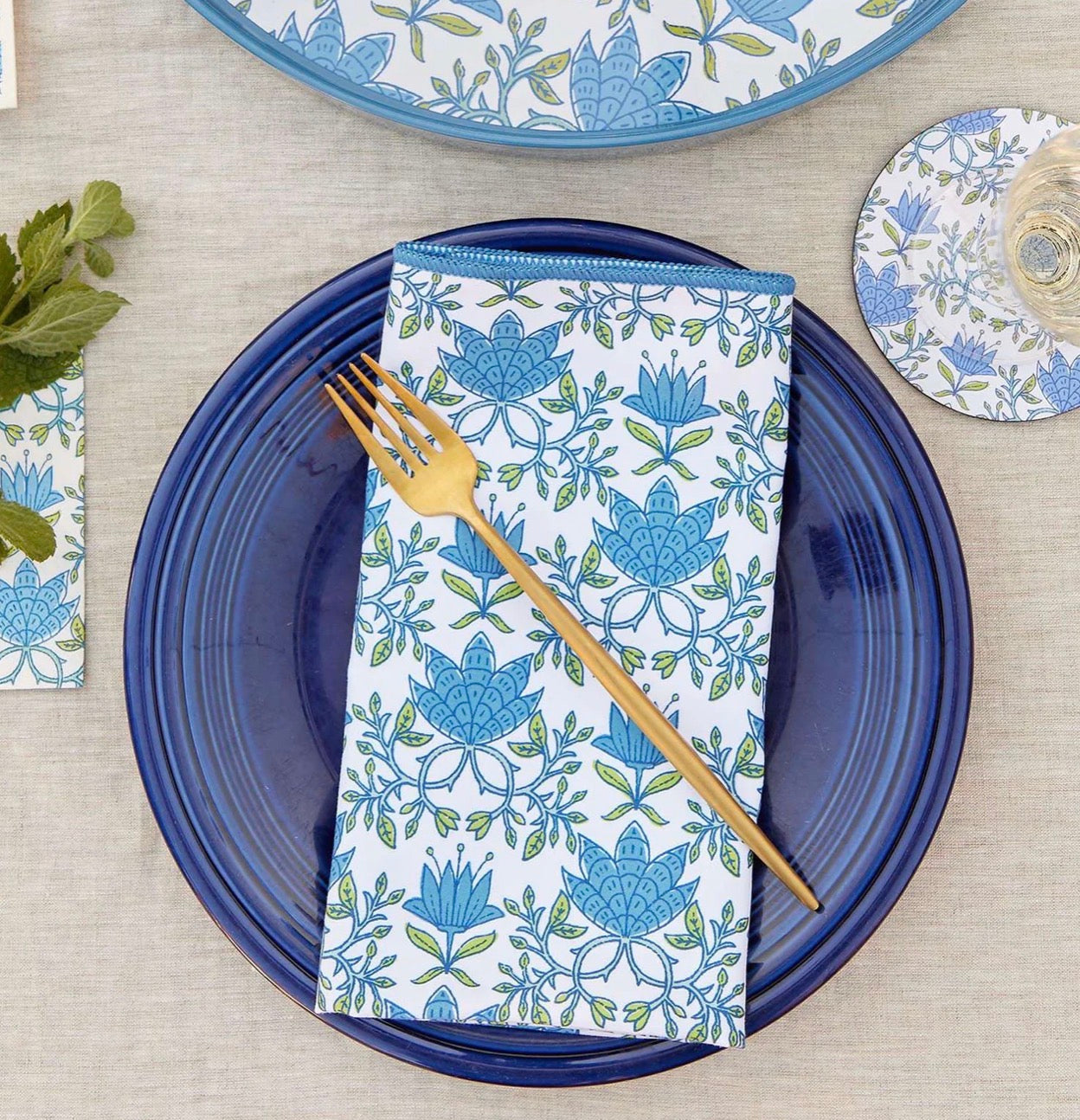 Tilly Blue Dinner Napkins - Set of 6