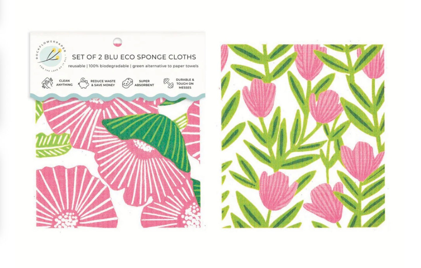 Poppy Papaver Sponge Cloths - Set of 2