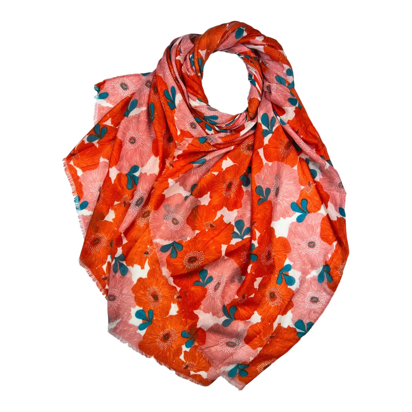 Calendula Flower Print Scarf - Orange