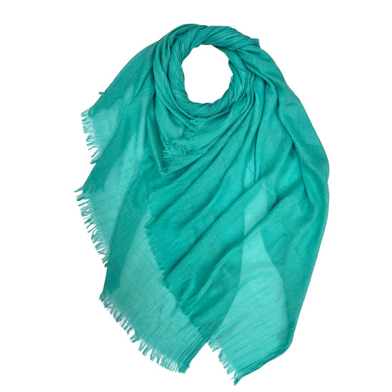 Classic Cotton Blend Scarf - Turquoise
