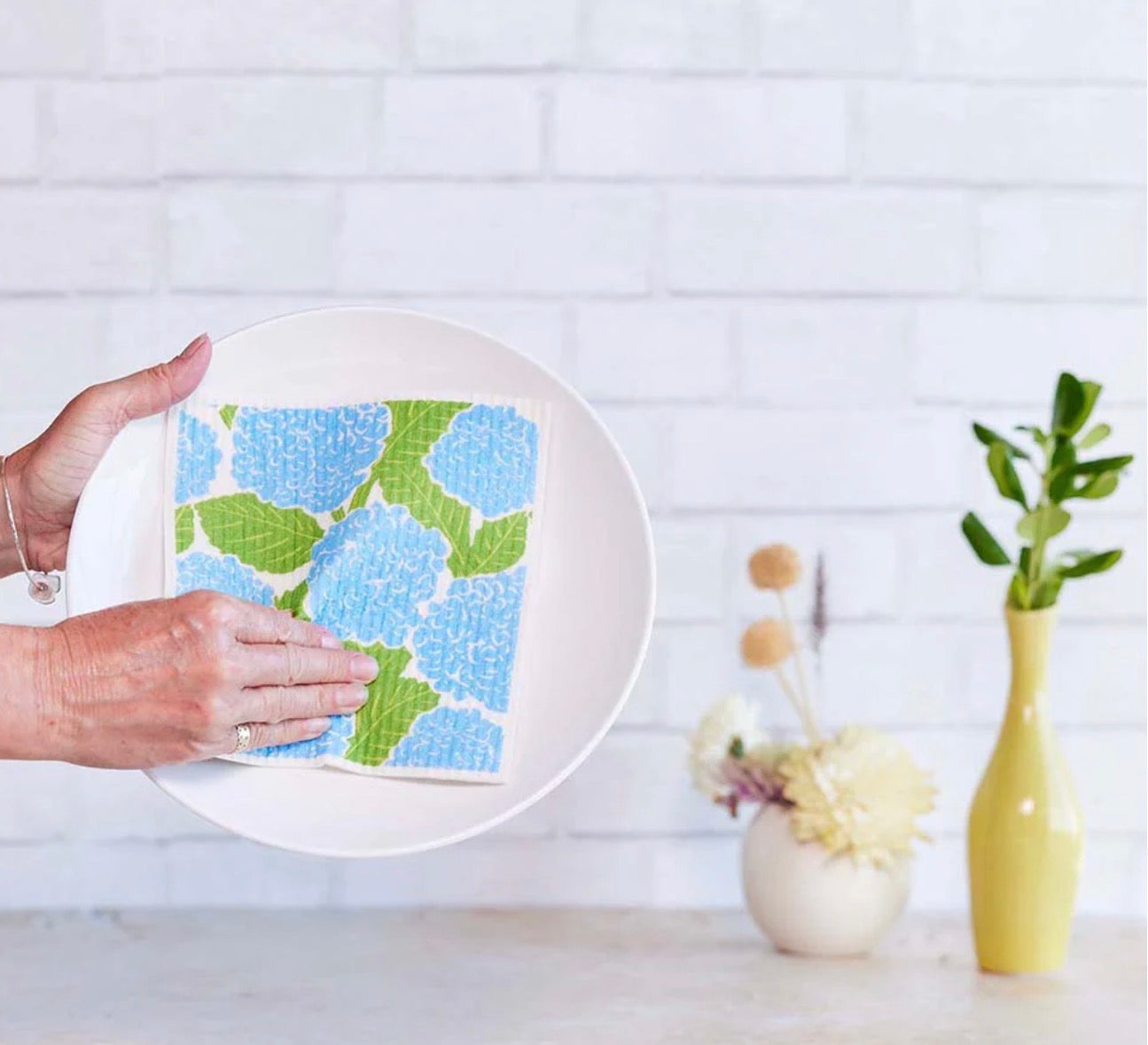 Blue Hydrangea Sponge Cloths - Set of 2