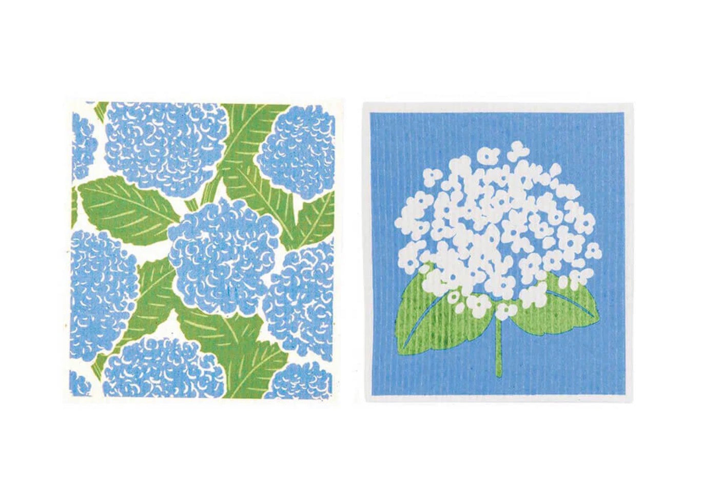 Blue Hydrangea Sponge Cloths - Set of 2