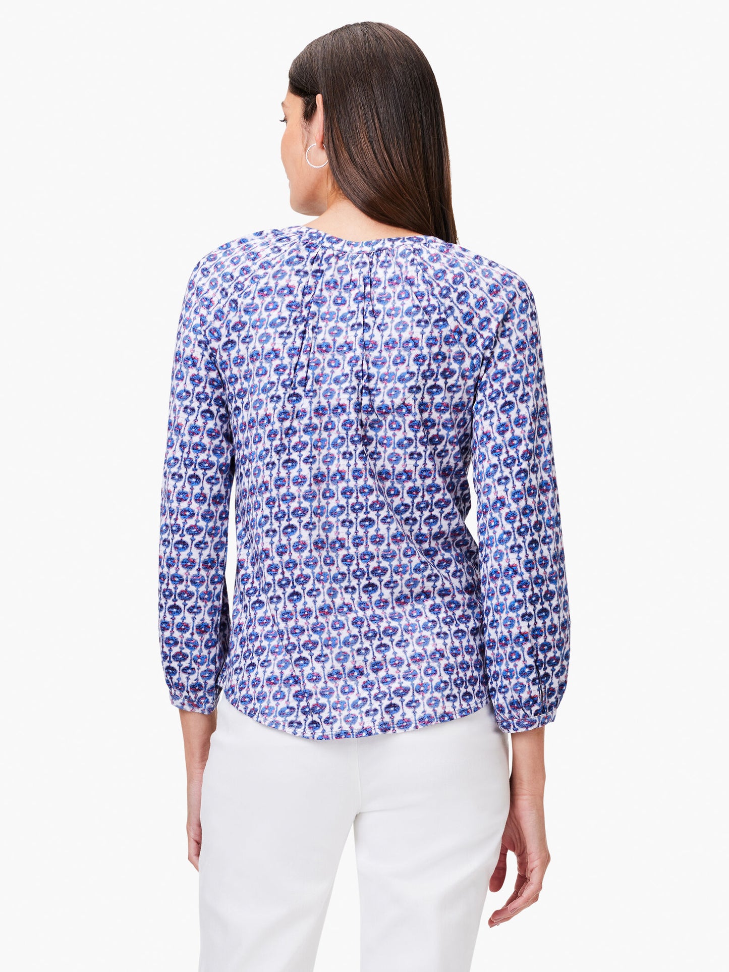 Mixed Medallion Top with Split Neck