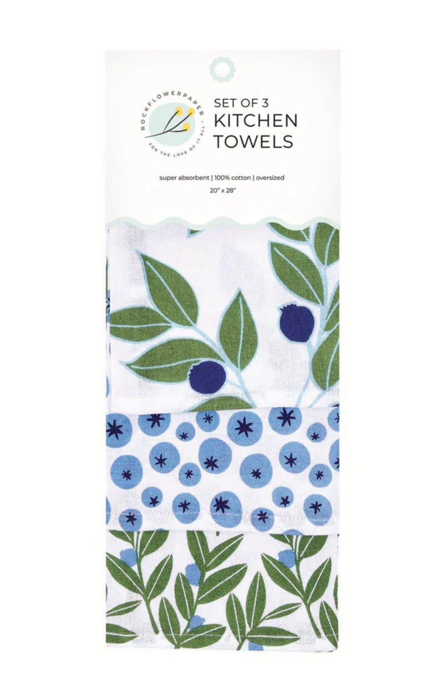 Blueberry Medley Kitchen Towels - Set of 3
