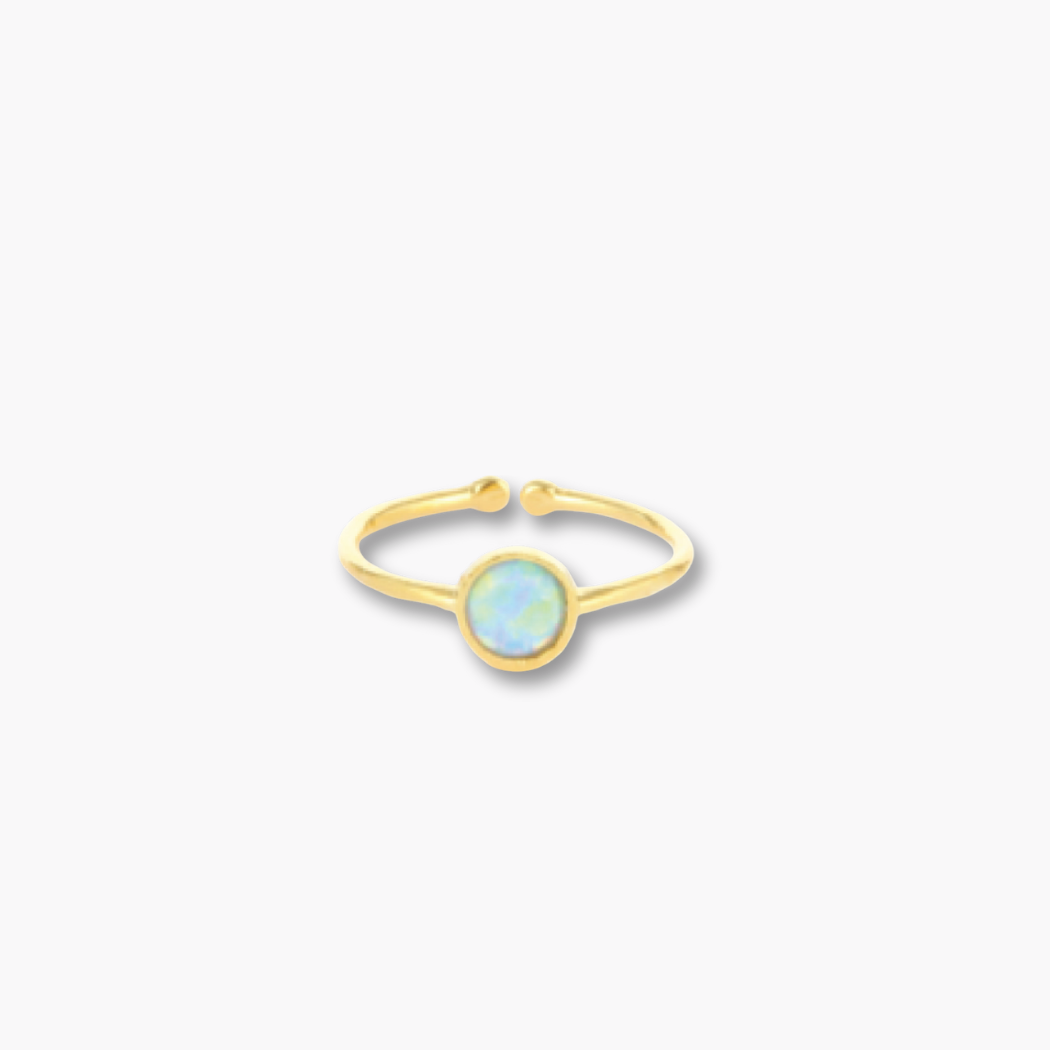 Adjustable Blue Opal Ring