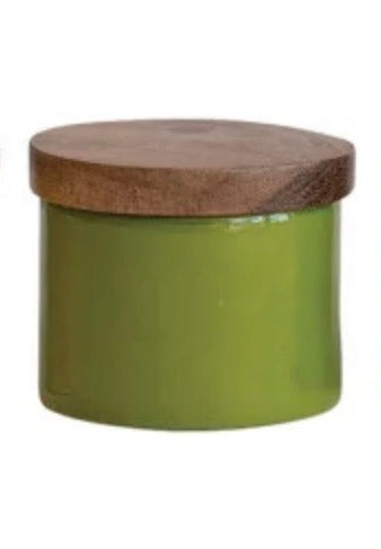 Mini Pinch Pot with Wooden Lid - Chartreuse