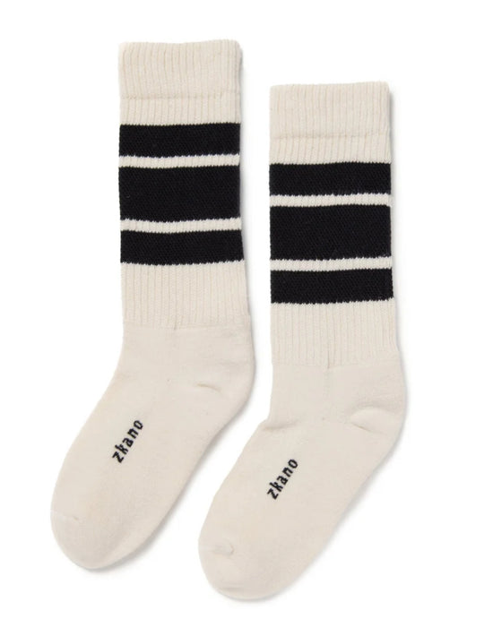 1991 Retro Stripe Crew Socks - White/Black