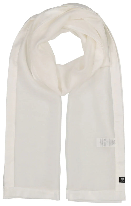 Satin Trim Shawl Wrap - Off White