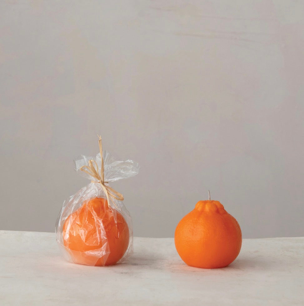Unscented Orange Shaped Candle