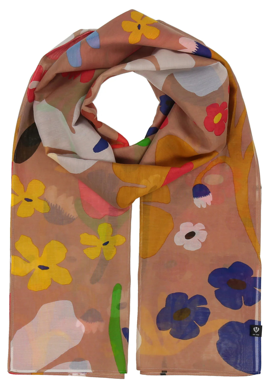 Retro Garden Scarf - Camel