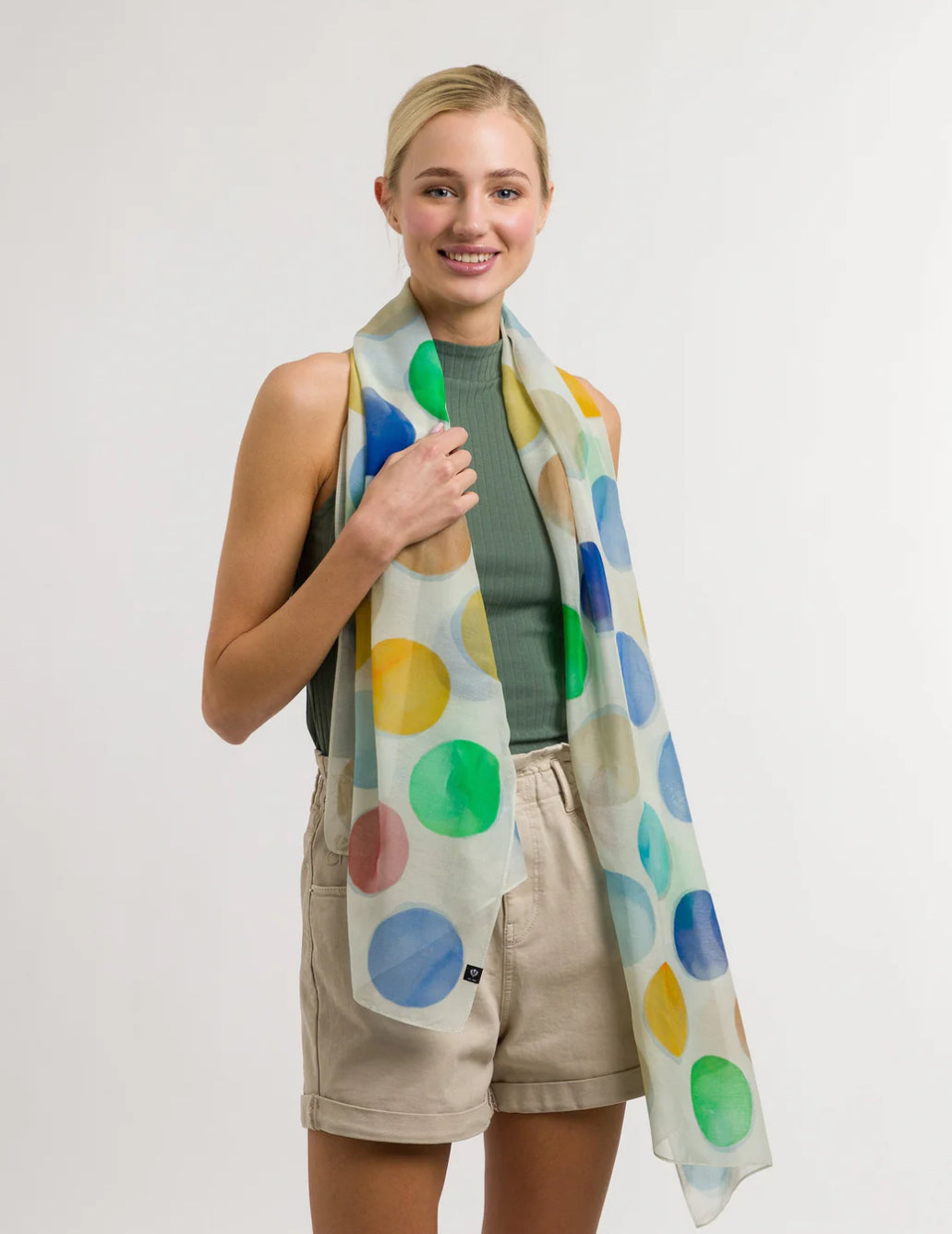 Summer Dots Scarf - Blue Air