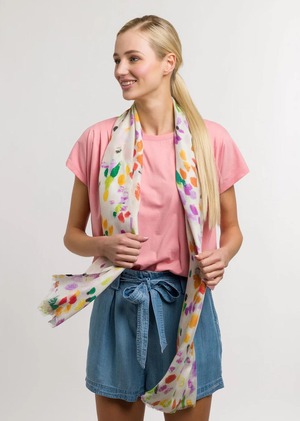 Brush Strokes Scarf - Dusty Orchid