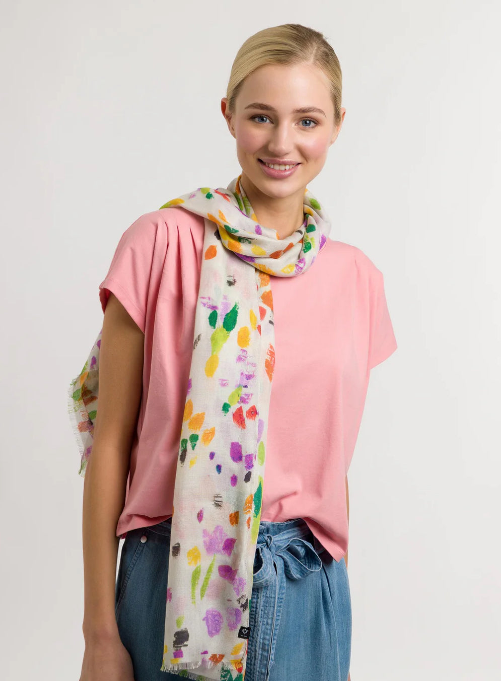Brush Strokes Scarf - Dusty Orchid
