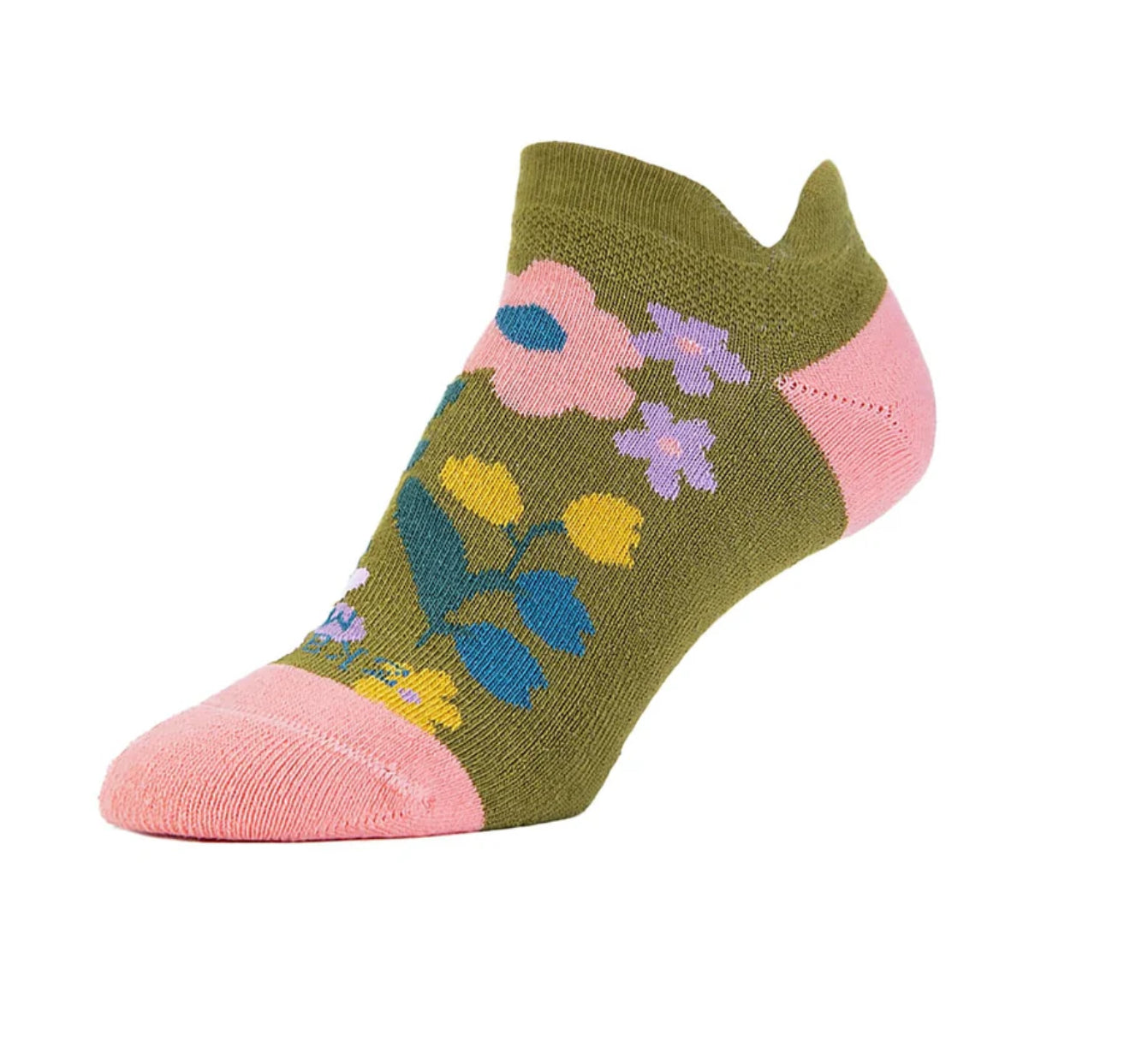 Spring Flowers Low Cut Anklet Socks - Moss