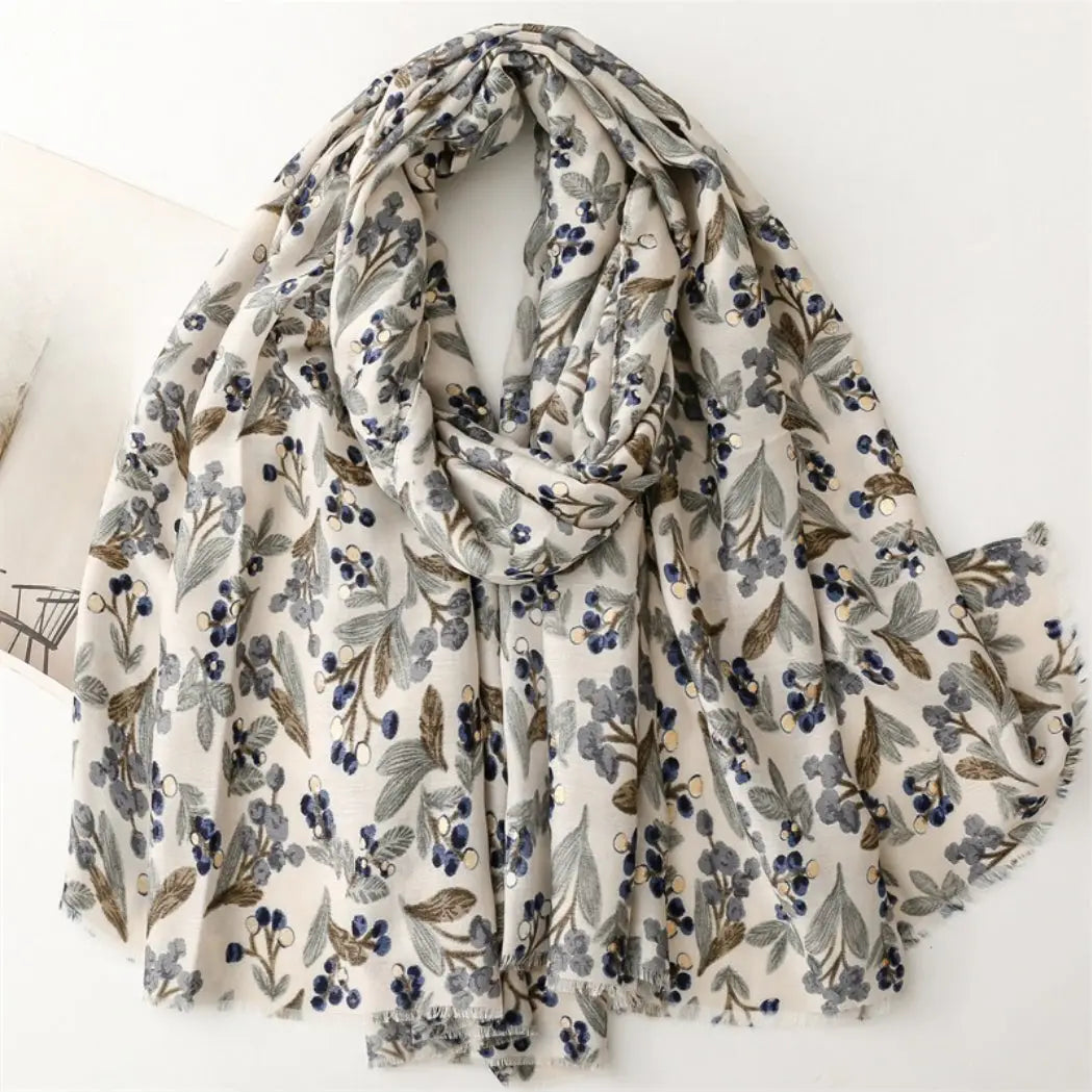 Scarvil Floral Scarf - Beige
