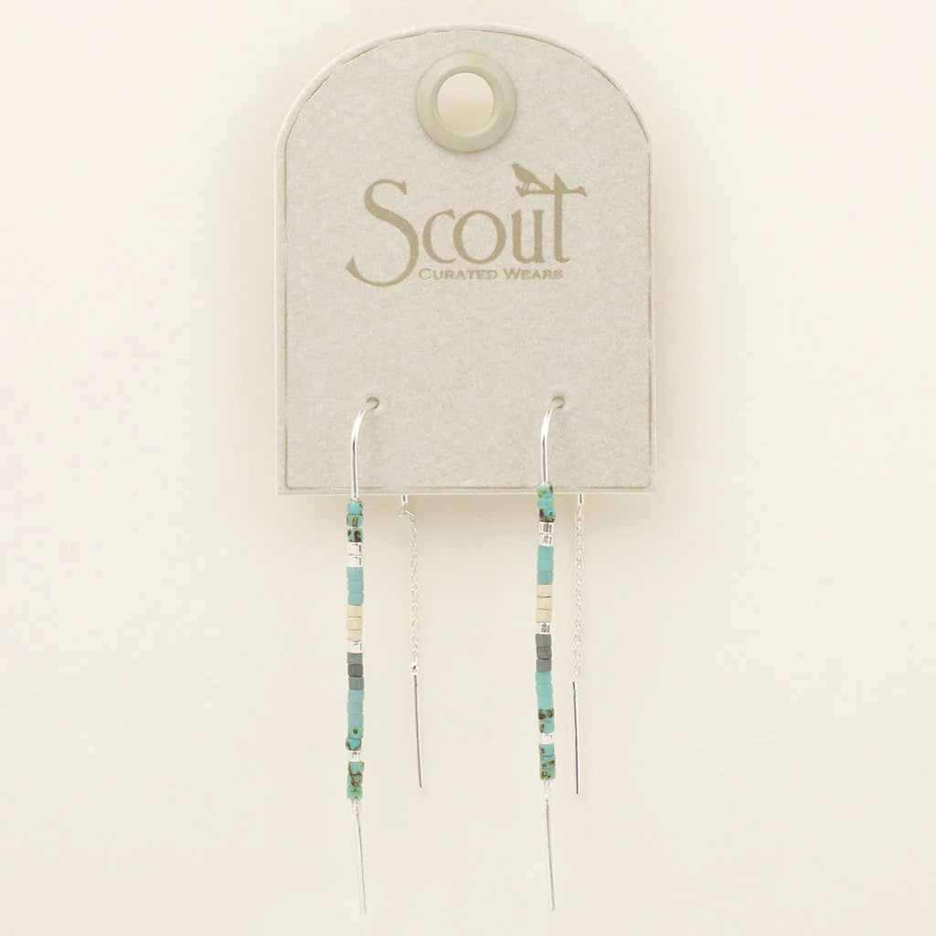 Chromacolor Miyuki Thread Earrings - Turquoise/Multi/Silver