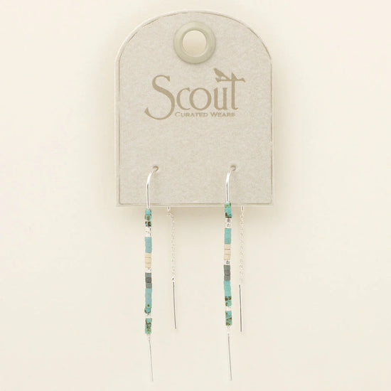 Chromacolor Miyuki Thread Earrings - Turquoise/Multi/Silver