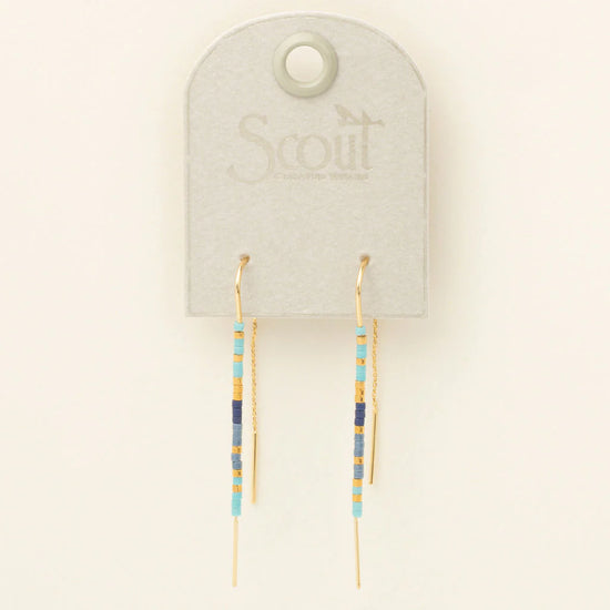 Chromacolor Miyuki Thread Earrings - Cobalt Multi/Silver