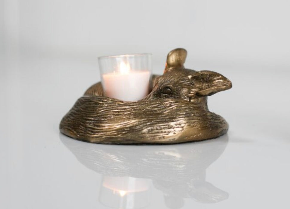 Sleepy Eloise the Fox Votive Candle Holder