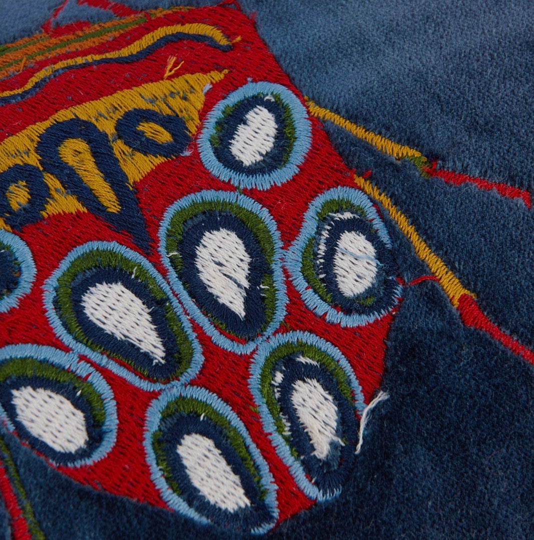 Velvet Lumbar Throw Pillow with Beetles