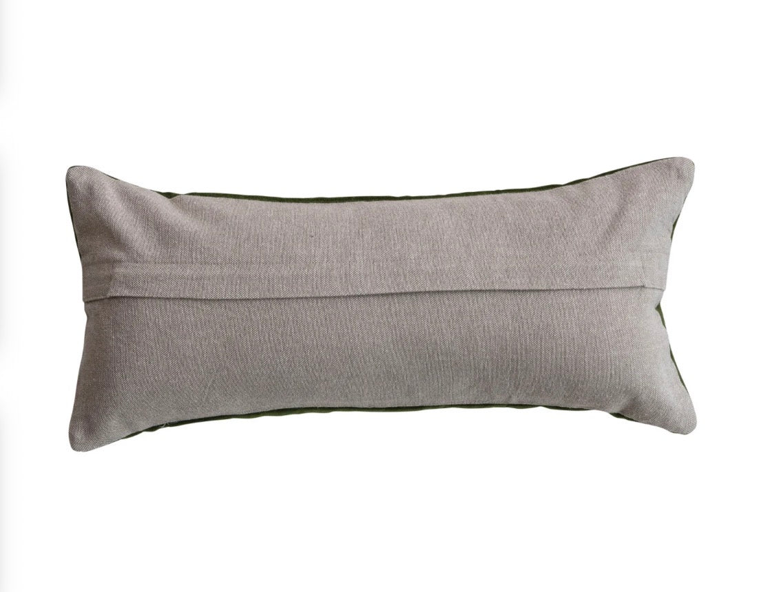 Velvet Lumbar Throw Pillow with Butterflies