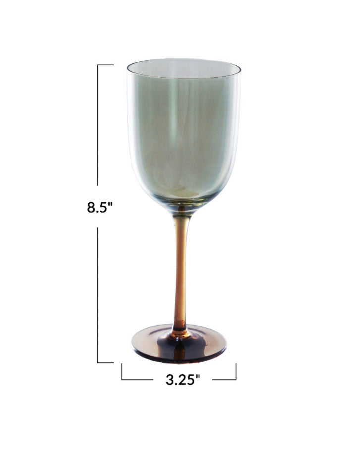 Iridescent Stemmed Wine Glass