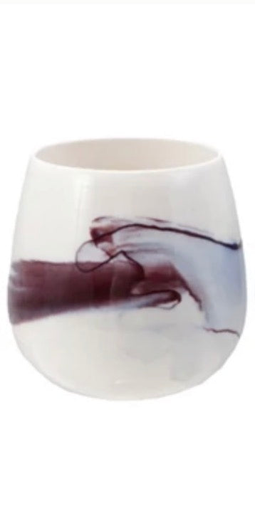 Porcelain Tealight/Votive Candle Holder - Burgundy