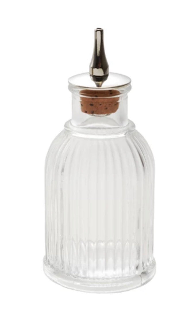 Pressed Glass Bitters Bottle - Fluted