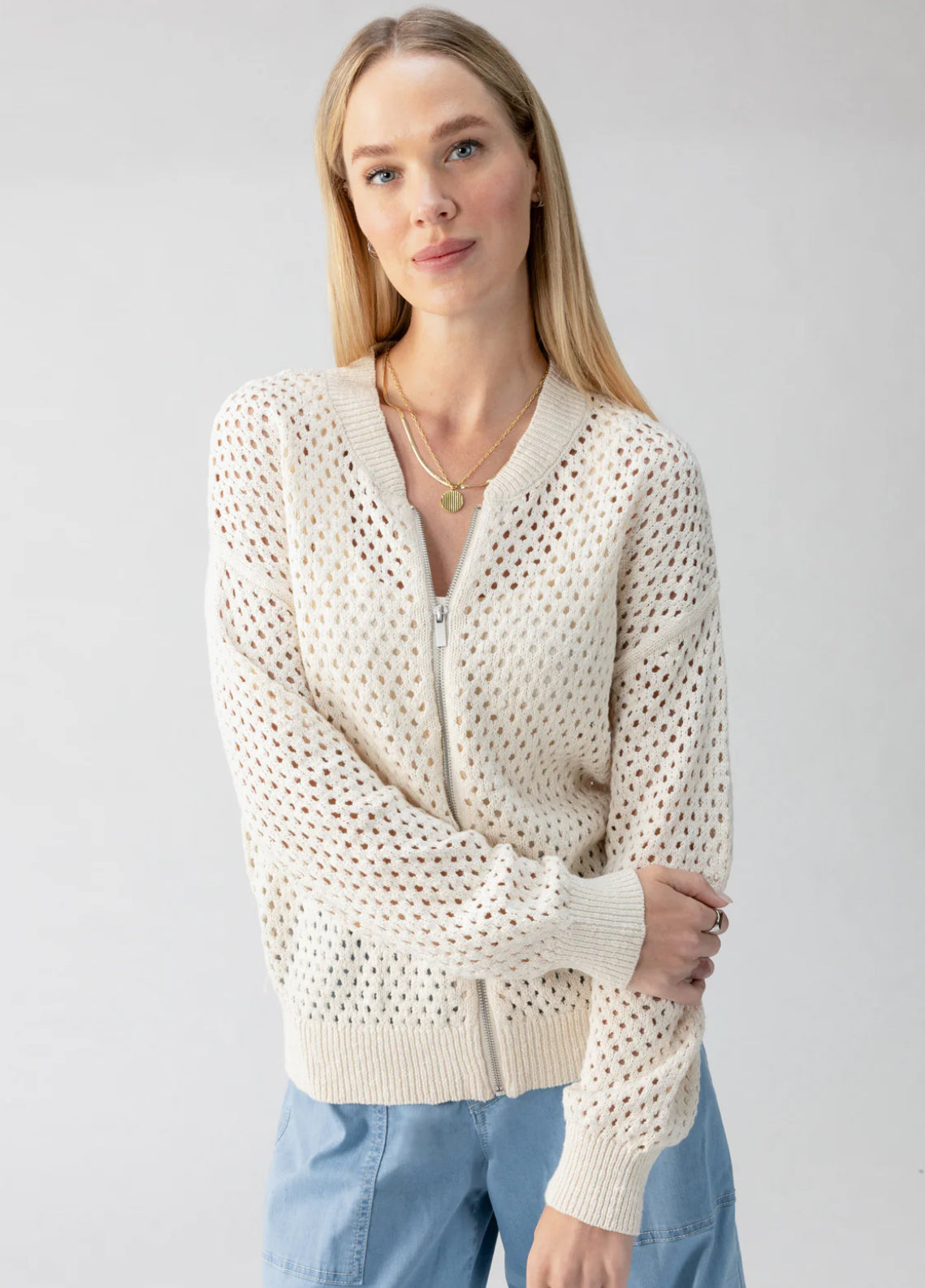 Stepping Out Bomber Sweater - Eco Natural
