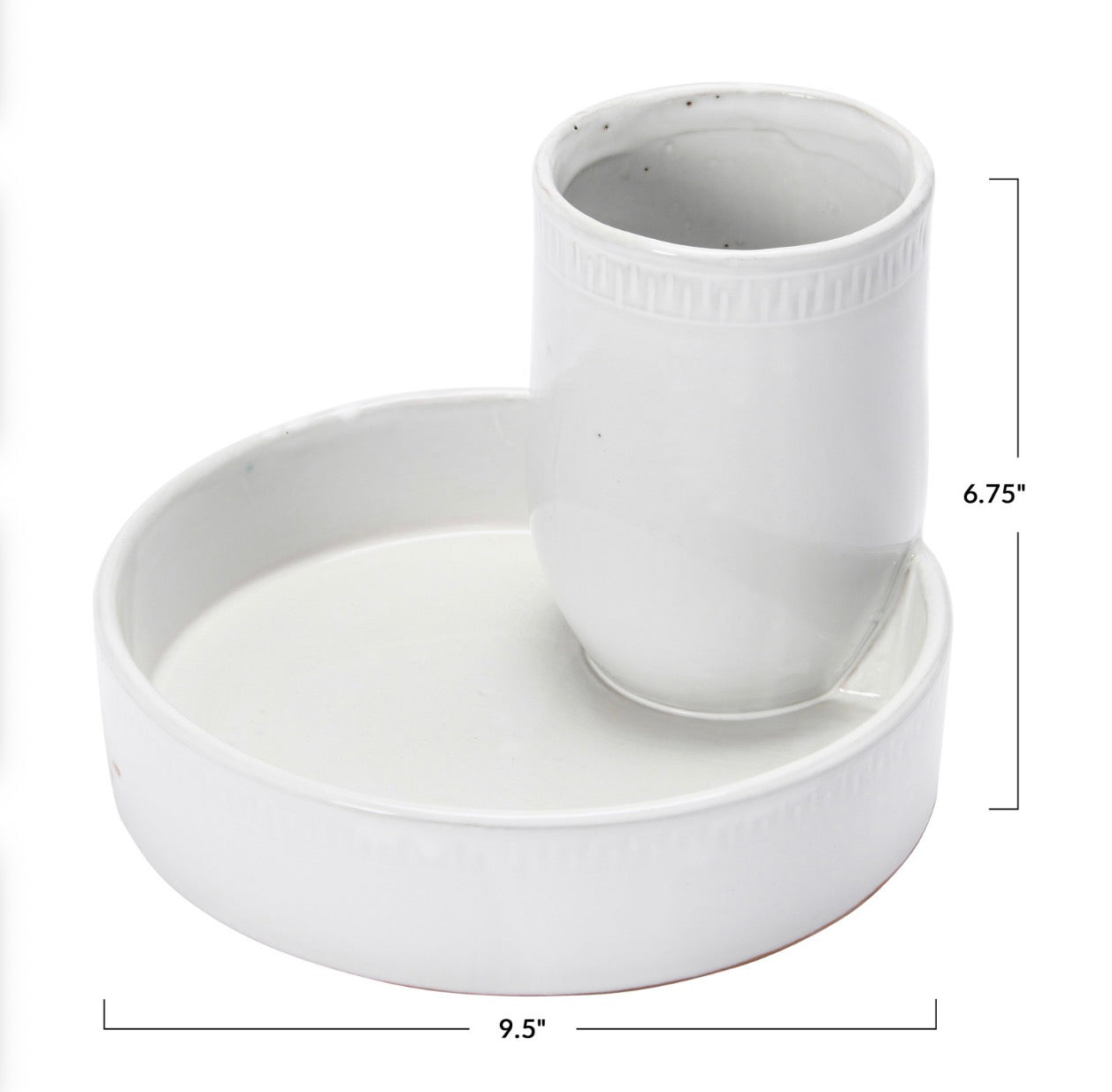 Terracotta Tray with Two Compartments