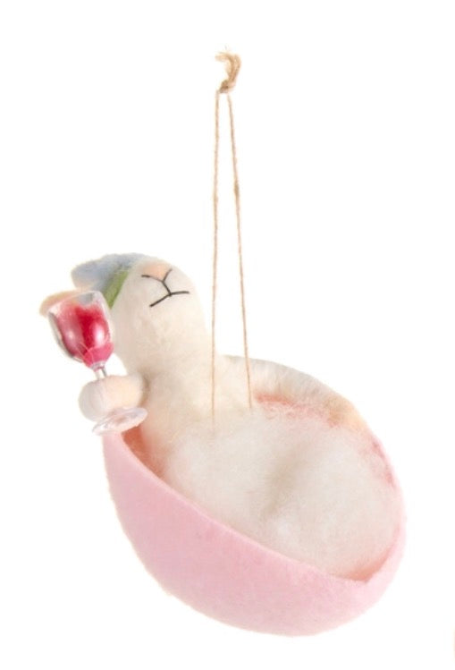 Spa Mouse in Hot Tub Holiday Ornament